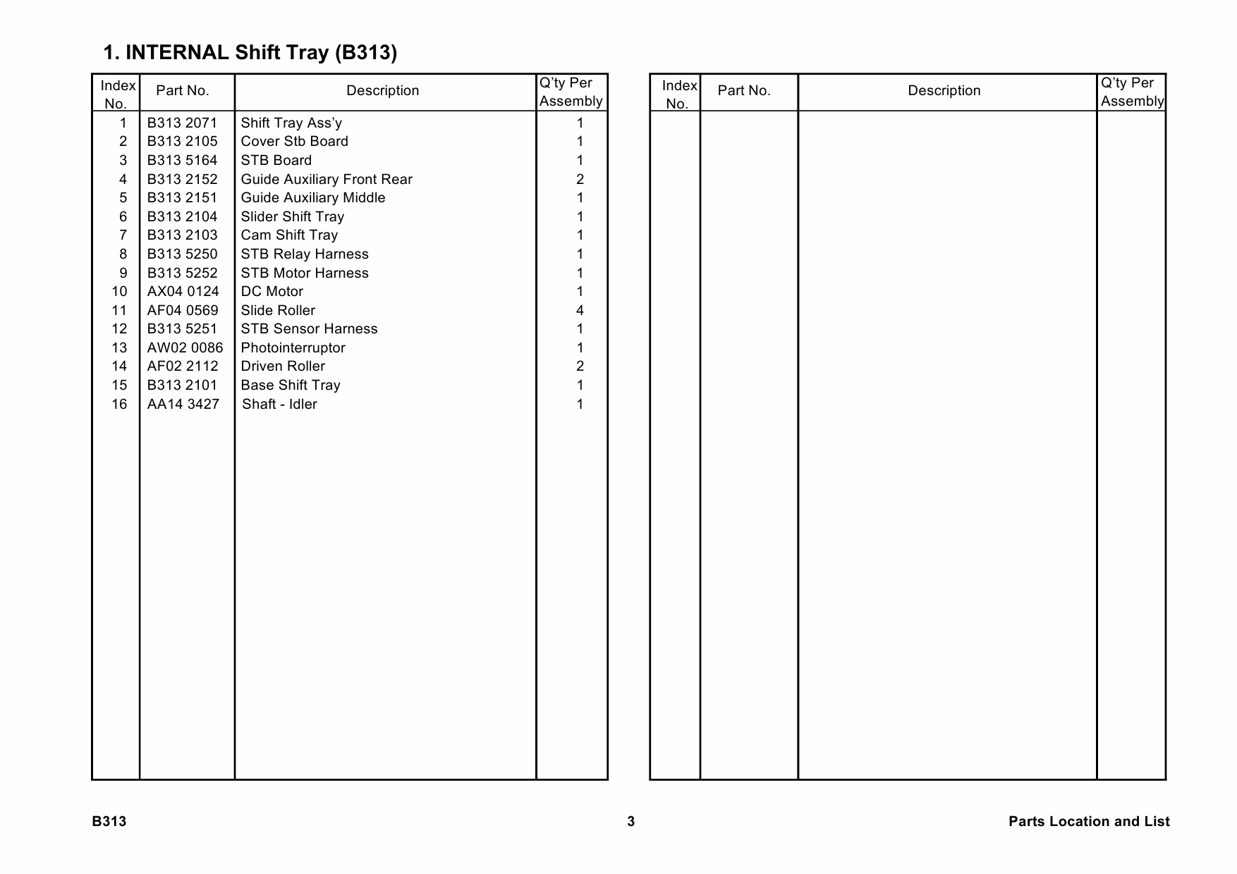 RICOH Options B313 INTERNAL-SHIFT-TRAY-TYPE-270 Parts Catalog PDF download-4